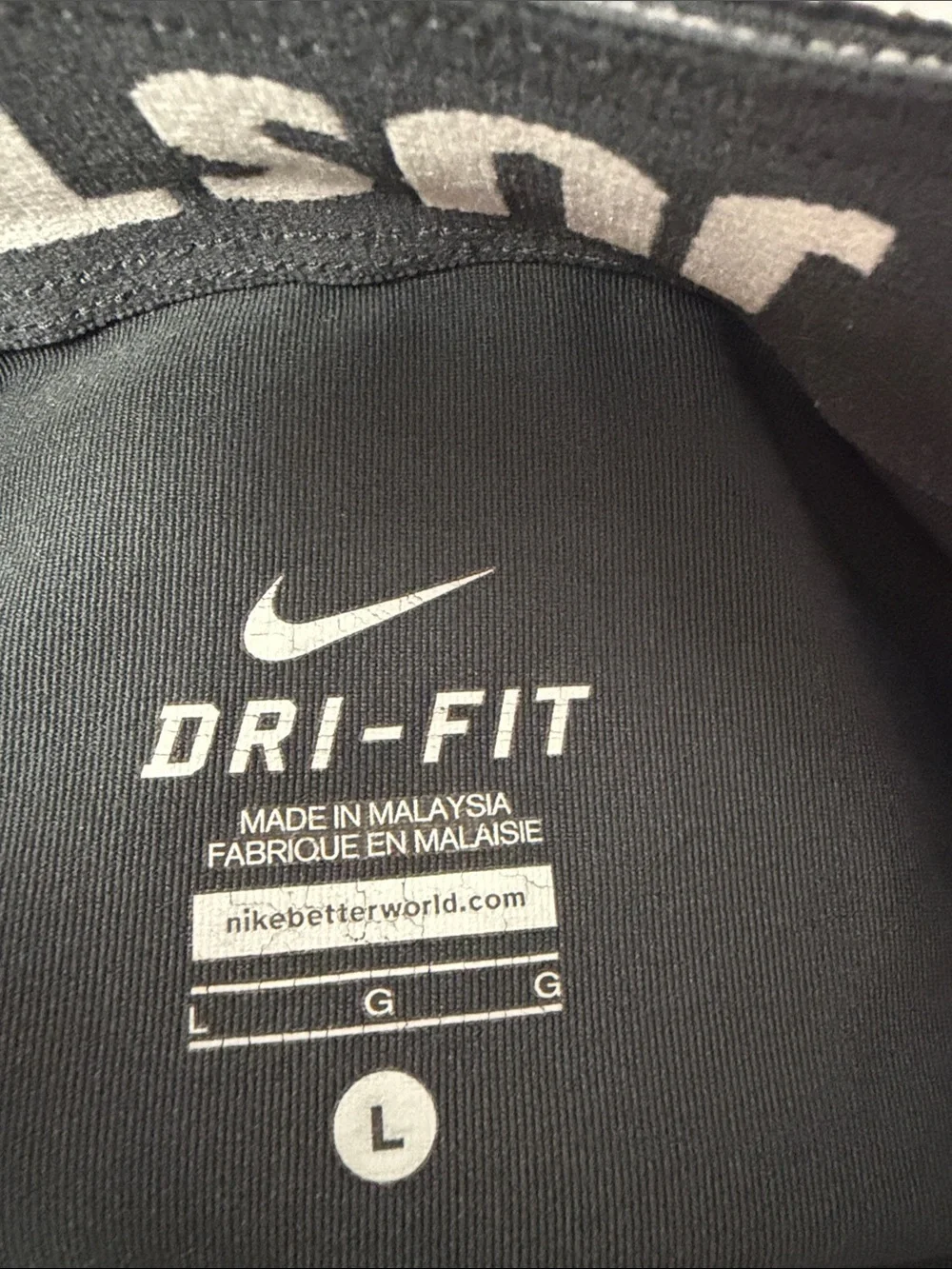Nike Black Kid's Running Shorts with White Swoosh